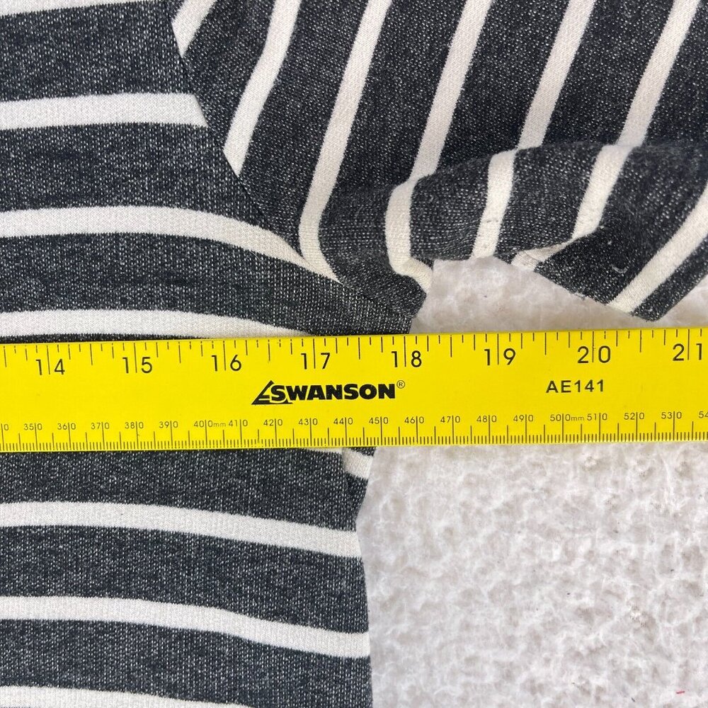 LOFT Dark Gray and White Striped Casual Dress - Picture 6 of 14